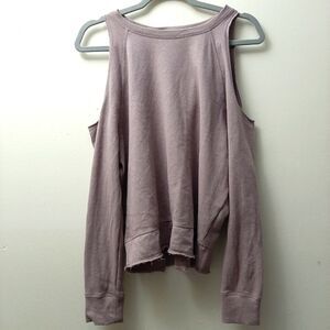 Victoria Sport Sweatshirt Athleisure  Cold Shoulder Color Mauve Size SP